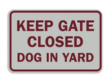 Classic Framed Keep Gate Closed Dog Sign