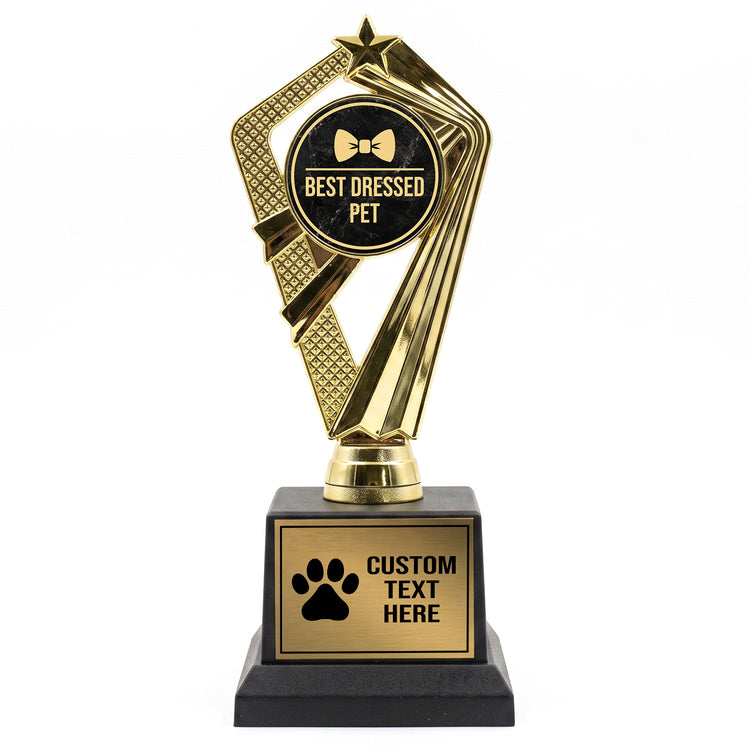 Gaucho Goods Best Dressed Pet Trophy, Custom Engraved Pet Award — Personalized Award for Pet Costume Contests & Pet Parades