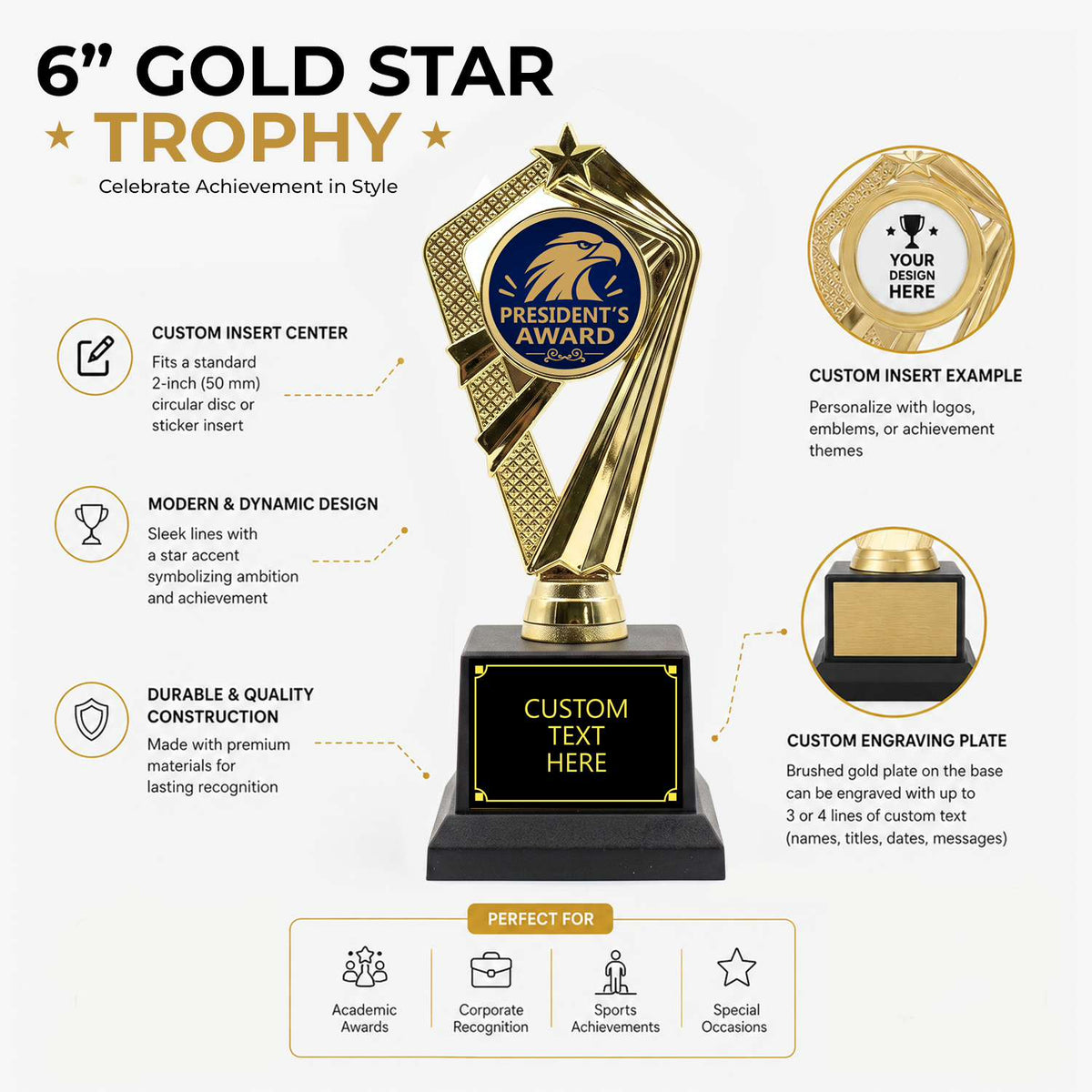 Executive & Organizational Leadership Trophy Awards (Presidents) - Engraved