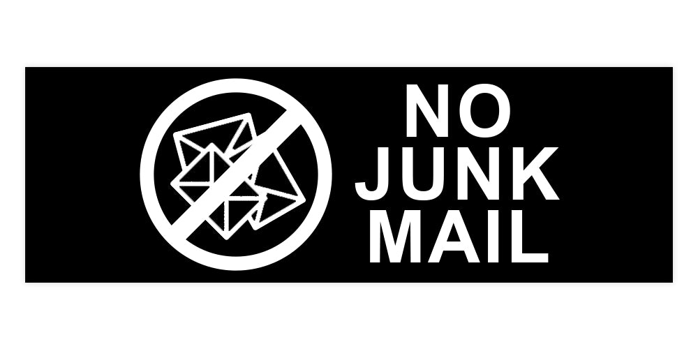 Basic No Junk Mail Wall or Door Sign