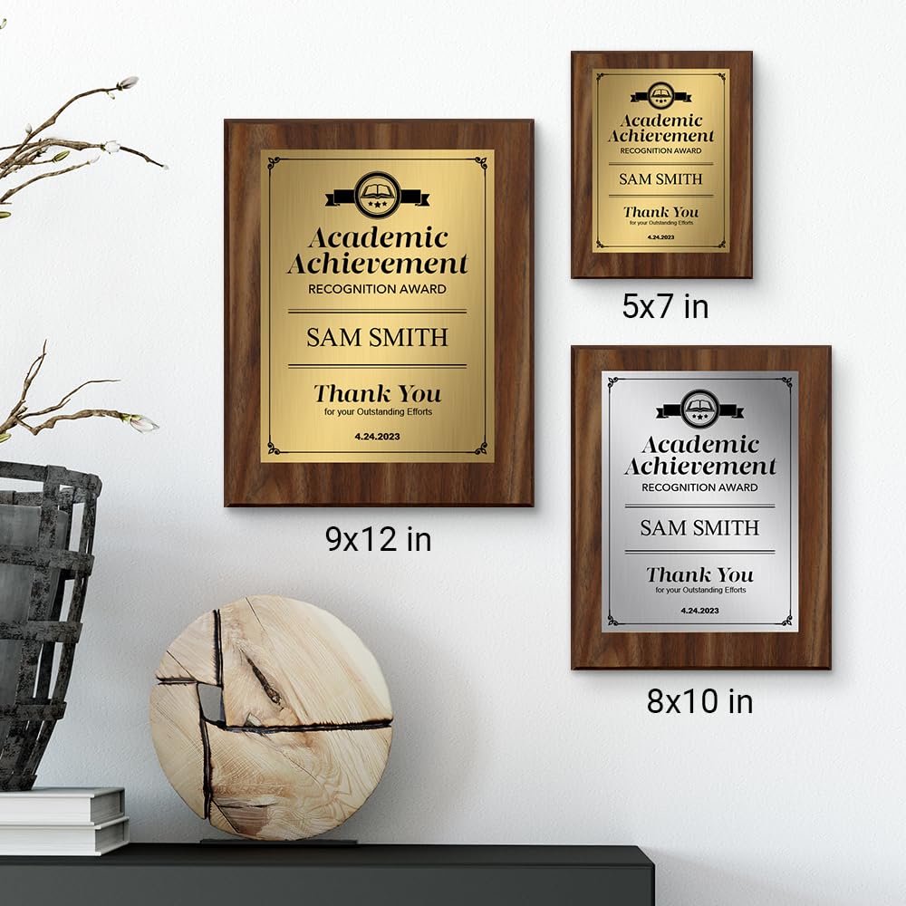 Signs ByLITA Customizable Award Wooden Plaque | Easel Mount Option | For Winners of Academic Awards Certificates and Achievements | End of year Recognition Gift For Students