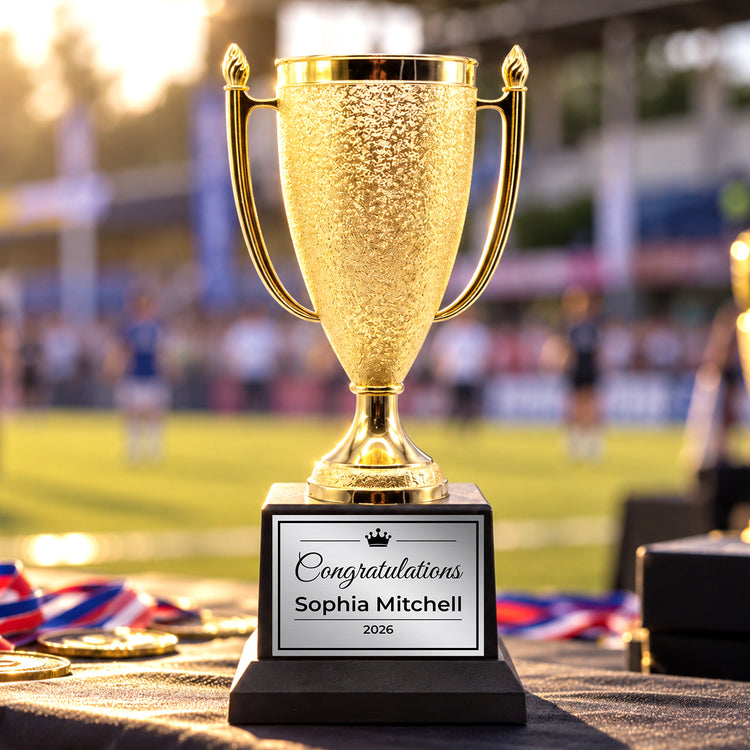 All Quality Congratulations Cup Trophy, Custom Engraved Gold Cup — Personalized Congratulations Gift for Graduations, Promotions & Milestones