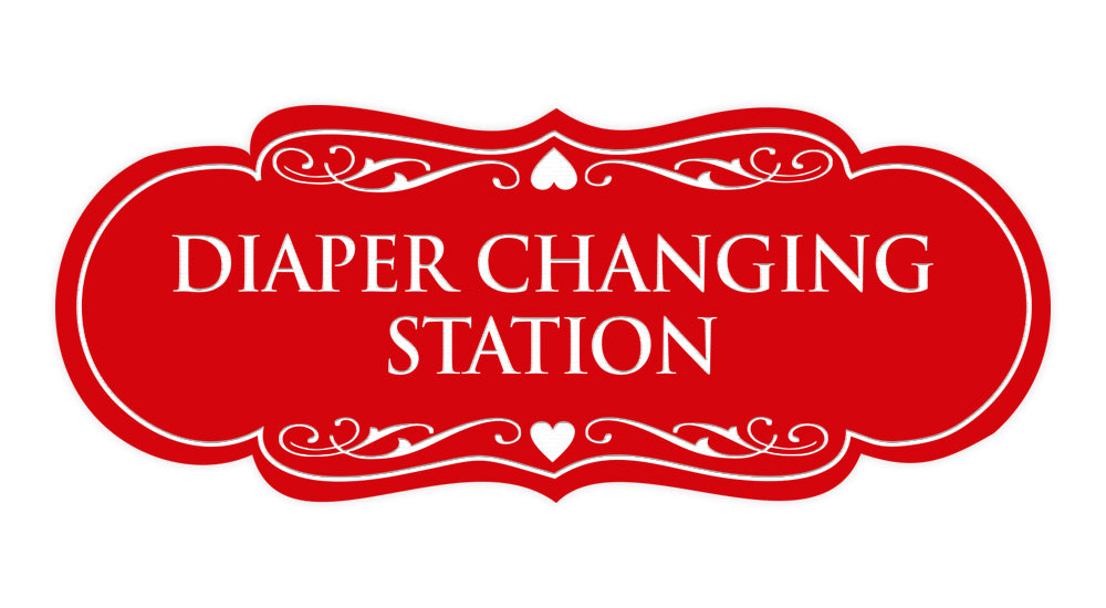Designer Diaper Changing Station Sign