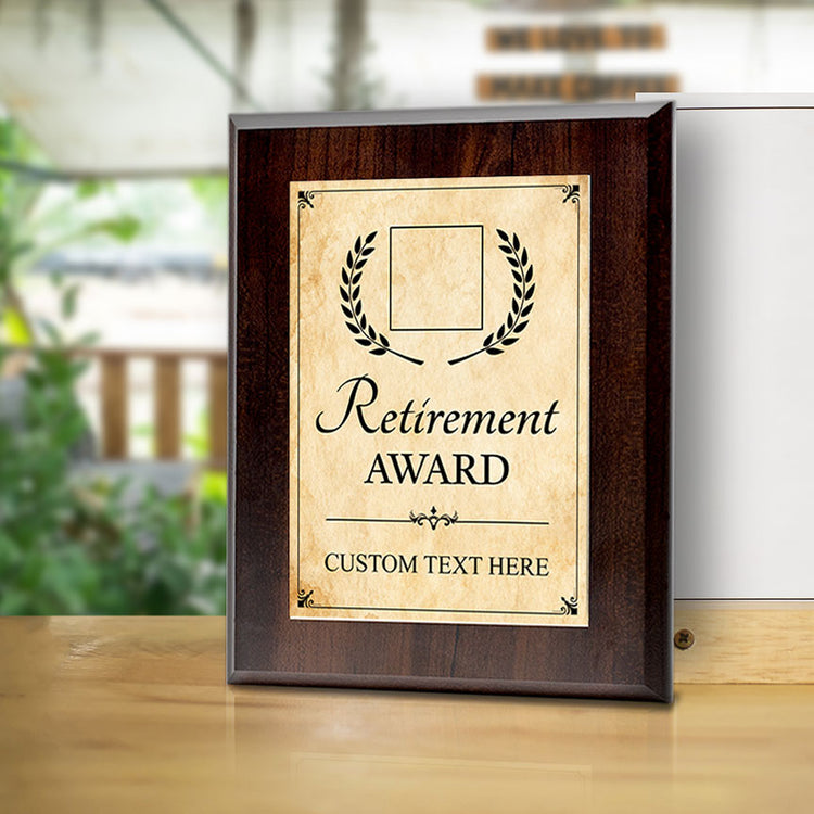 RetirementAward Personalized (Wooden) Wall Plaque With Easel Acrylic Stand | Workplace Recognition Ceremonies Award Plaques