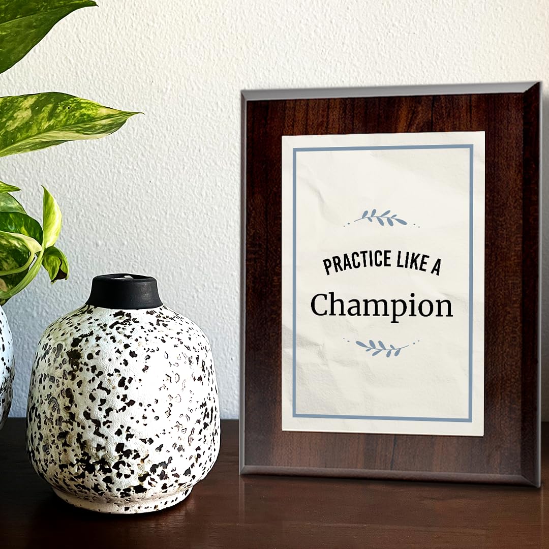 Practice Like a Champion Decorative Wall Plaque With Easel Acrylic Stand | Motivational Decor