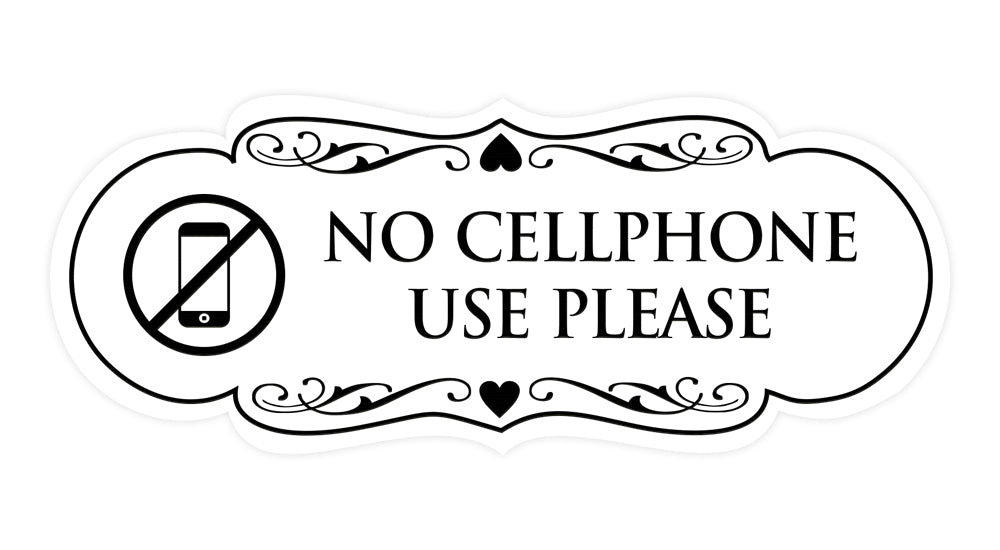Designer No Cellphone Use please Sign
