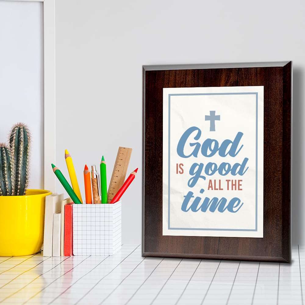 God Is Good All The Time Decorative Wall Plaque With Easel Acrylic Stand | Religious Plaques