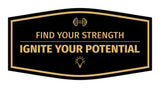 Signs ByLITA Fancy Find Your Strength, Ignite Your Potential Durable ABS Plastic | Laser Engraved | Easy Installation | Elegant Design Wall or Door Sign