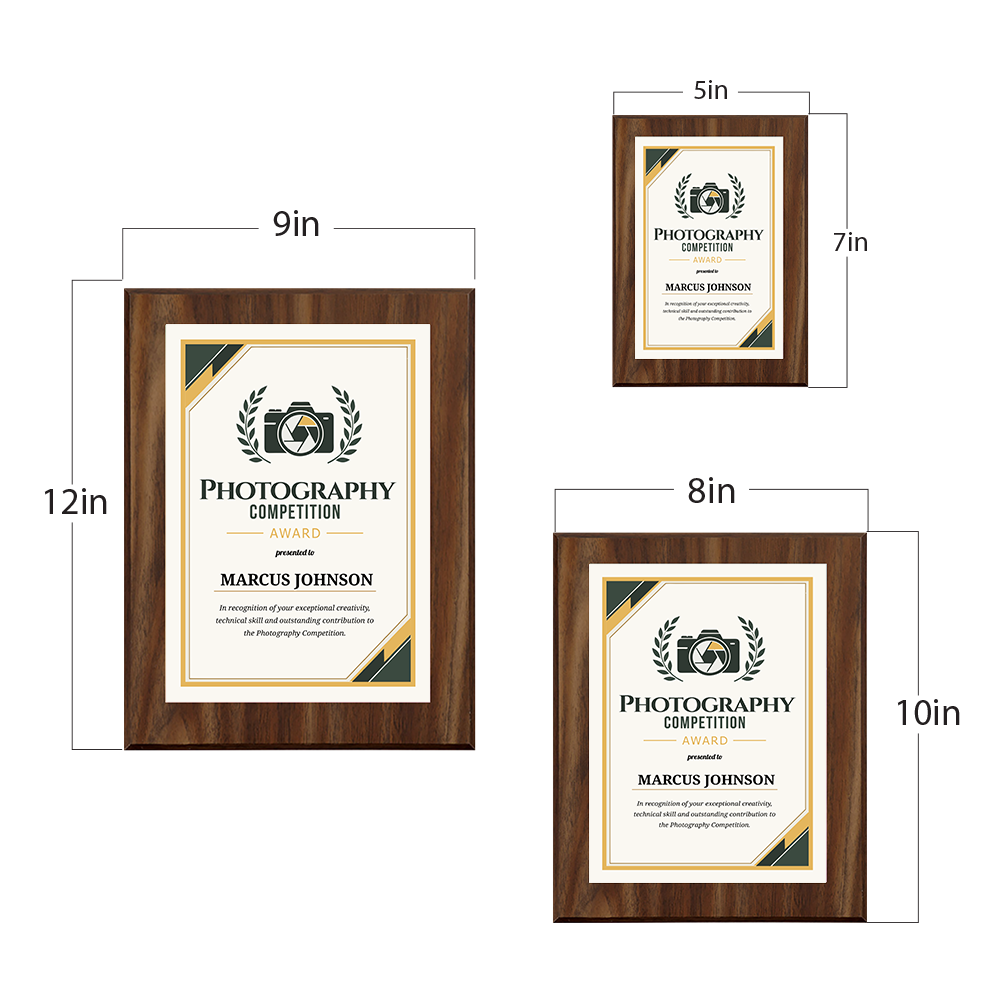 Photography Competition Award' Personalized Wall Plaque With Easel Acrylic Stand | Professional/Industry Recognition Award Plaques