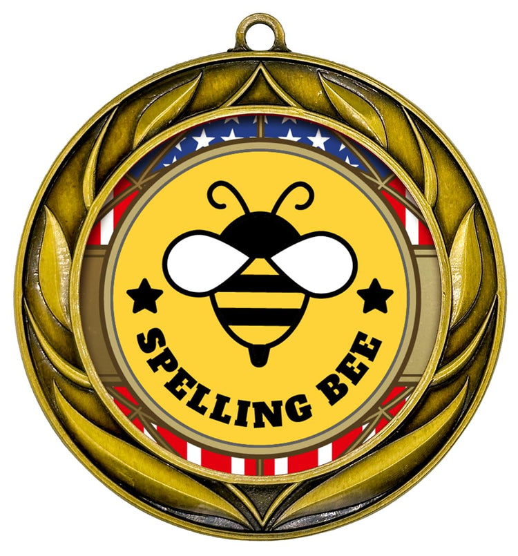 All Quality Wreath Design Spelling Bee Medal | Competition | High Quality Metal Medal - 1st, 2nd, 3rd Place