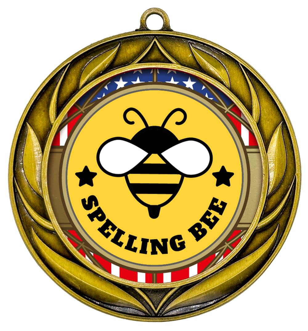 All Quality Wreath Design Spelling Bee Medal | Competition | High Quality Metal Medal - 1st, 2nd, 3rd Place