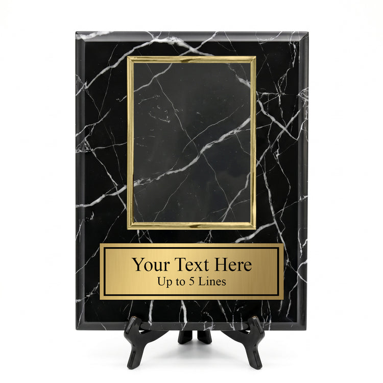 Personalized Award & Recognition Marble Effect Wall Plaques, Custom Plaques with Optional Easel Stand for Ceremonies, Achievements & Tributes