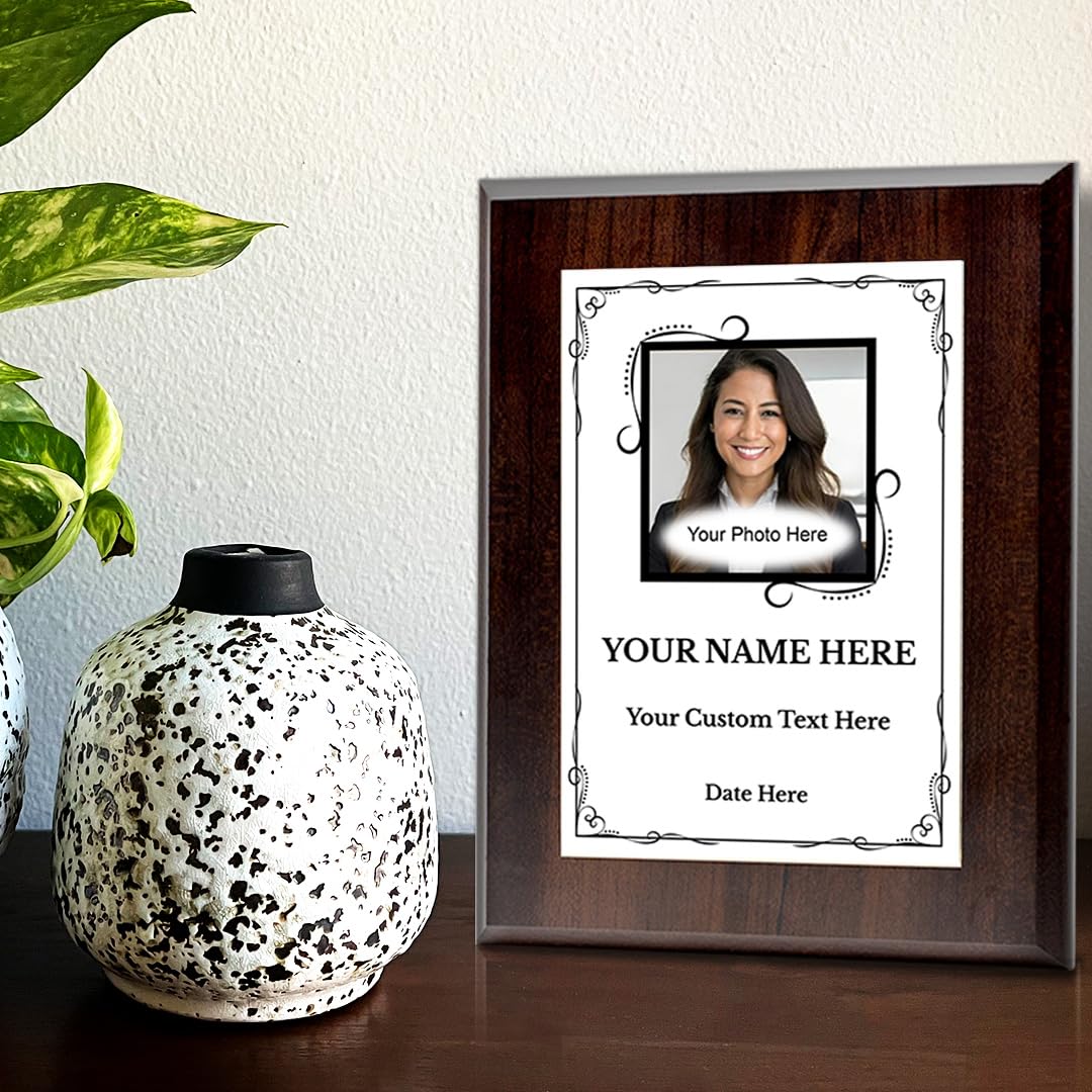 Custom Square Photo Logo Frame Heart Border Wall Plaque | Personalized Wall Plaque | Home Decor, Gifts, and Special Occasions