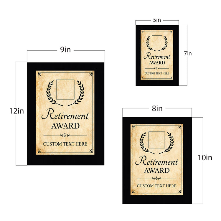 Retirement Award Personalized (Black) Wall Plaque With Easel Acrylic Stand | Workplace Recognition Ceremonies Award Plaques