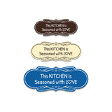 Signs ByLITA Designer This Kitchen is Seasoned with Love Durable ABS Plastic Laser Engraved Easy Installation Elegant Design Wall or Door Sign