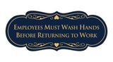 Designer Employees Must Wash Hands Before Returning to work Sign