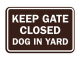 Classic Framed Keep Gate Closed Dog Sign