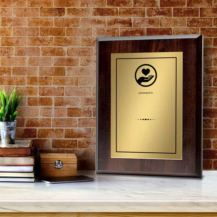 Volunteer of the Year — Community Award' Personalized Wall Plaque With Easel Acrylic Stand | Faith/Community Non-Profit Award Plaques