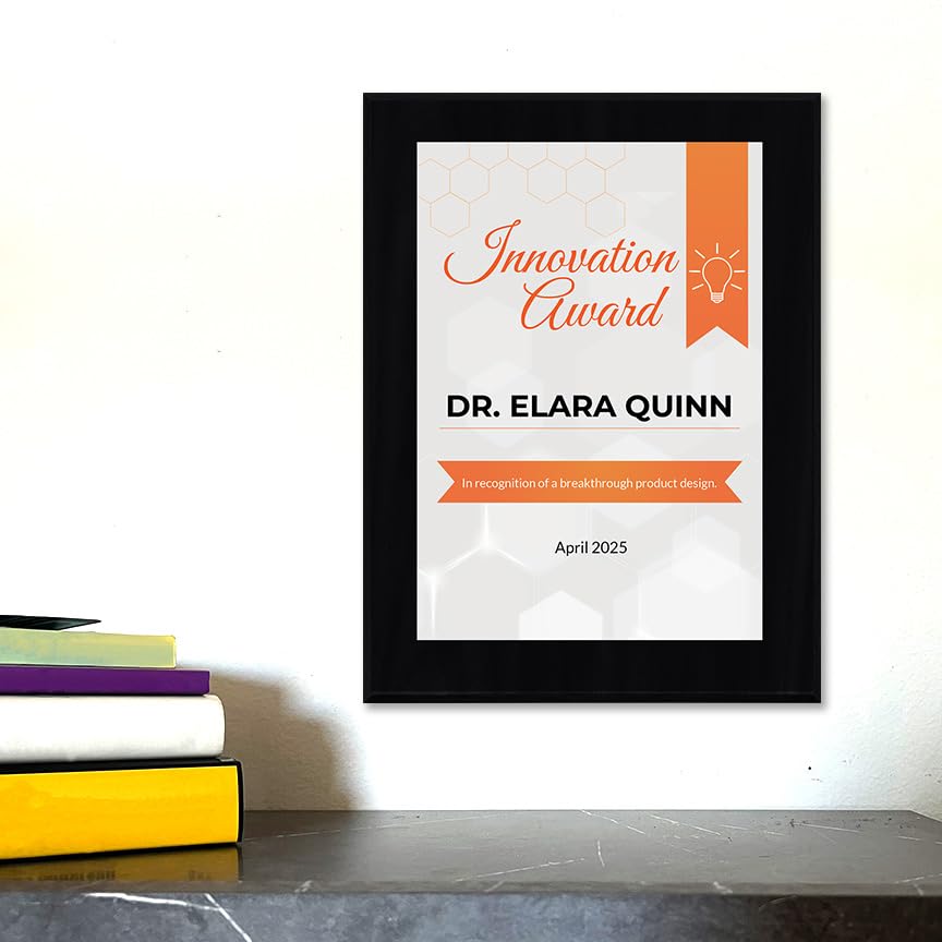 Innovation Award (Wooden) Wall Plaque With Easel Acrylic Stand | Certificates & Achievements Personalized Wall Prints (Plaques)