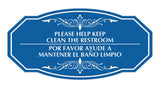 Signs ByLITA Victorian Please Help Keep Clean the restroom/Por favor ayude a mantener el Baño limpio Bilingual Wall or Door Sign
