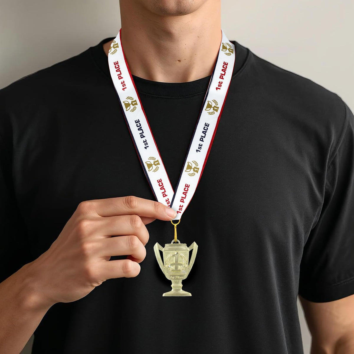 1st 2nd 3rd Place Cup Star Award Medals - 3 Piece Set (Gold, Silver, Bronze) Includes Ribbon