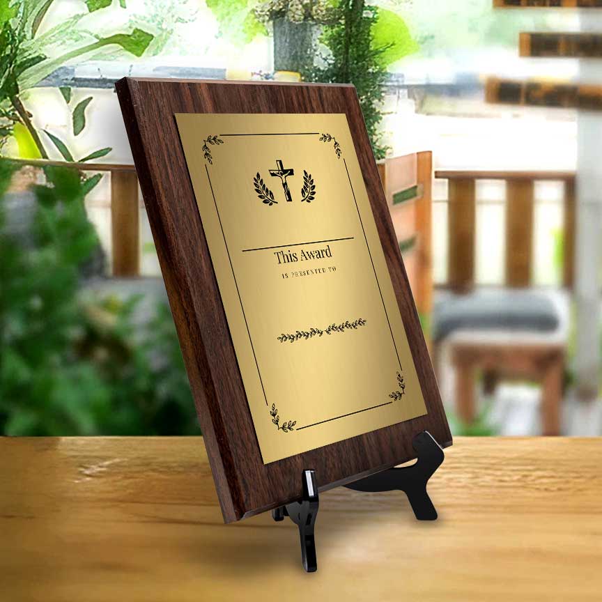 Church and Religion Theme' Personalized Wall Plaque With Easel Acrylic Stand | Faith/Community Non-Profit Award Plaques