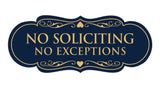 Designer No Soliciting No Exceptions Sign
