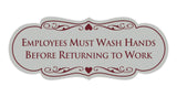 Designer Employees Must Wash Hands Before Returning to work Sign
