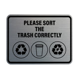 Signs ByLITA Classic Framed Please Sort The Trash Correctly Wall or Door Sign