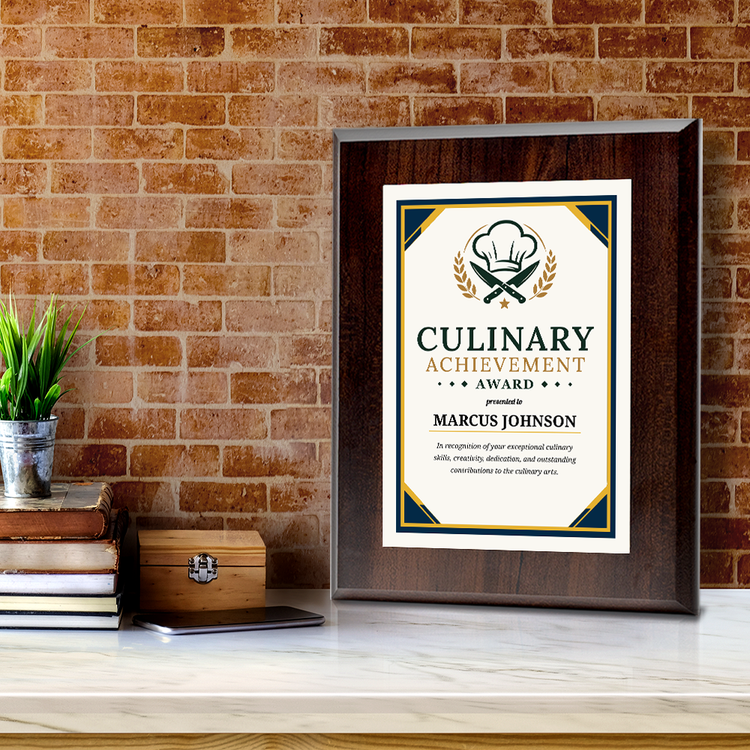 Culinary/Chef Achievement' Award Personalized Wall Plaque With Easel Acrylic Stand | Professional/Industry Recognition Award Plaques