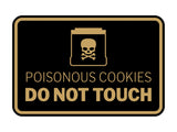 Signs ByLITA Classic Framed Poisonous Cookies Do Not Touch Durable ABS Plastic Laser Engraved Easy Installation Wall or Door Sign