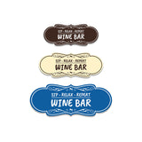 Signs ByLITA Designer Sip, Relax, Repeat: Wine Bar Durable ABS Plastic Laser Engraved Easy Installation Elegant Design Wall or Door Sign
