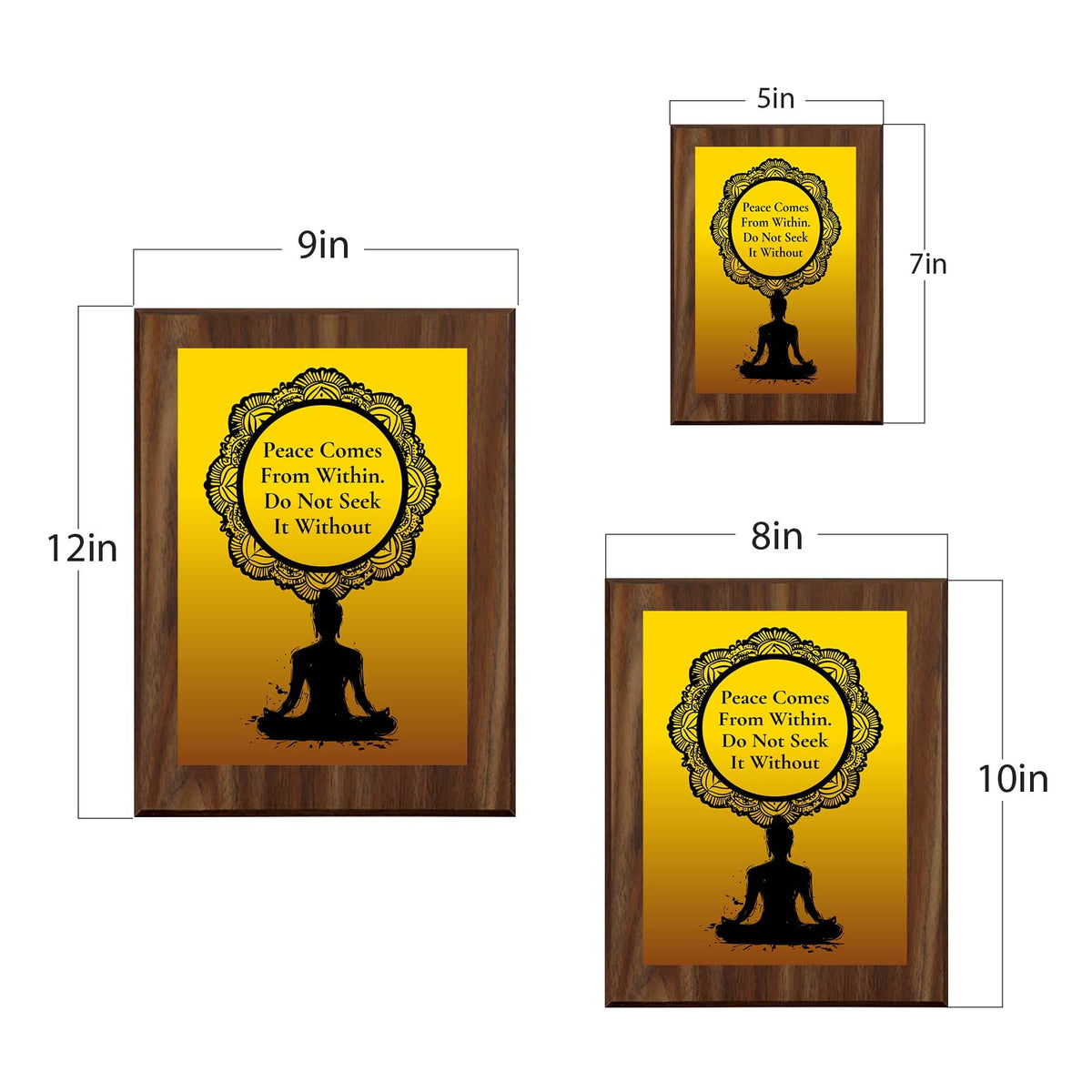 Peace Comes From Within. Do Not Seek It Without Decorative Wall Plaque With Easel Acrylic Stand | Buddhist/Foreign Quotes