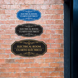 Signs ByLITA Victorian Electrical Room- Cuarto Eléctrico Bilingual Wall or Door Sign