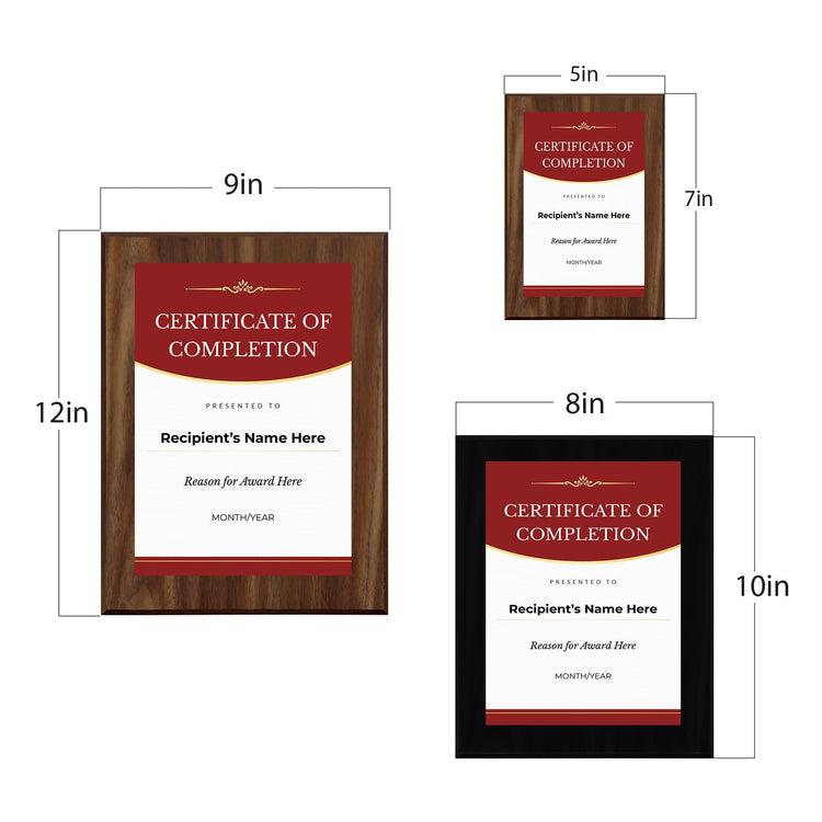 Certificate of Completion (Wooden) Wall Plaque With Easel Acrylic Stand | Certificates & Achievements Personalized Wall Prints (Plaques)