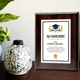 Academic Achievement' Award Personalized Wall Plaque With Easel Acrylic Stand | Education Recognition School Award Plaques