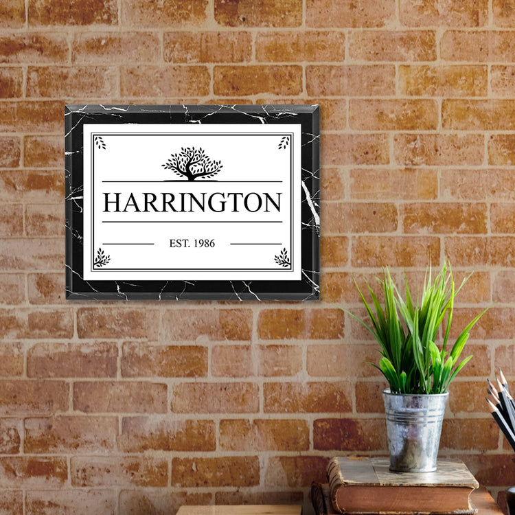 Personalized Award & Recognition Marble Effect Wall Plaques, Custom Plaques with Optional Easel Stand for Ceremonies, Achievements & Tributes