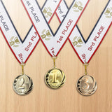 1st 2nd 3rd Place MidNite Star Award Medals - 3 Piece Set (Gold, Silver, Bronze) Includes Neck Ribbon