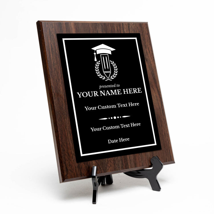 Teacher Recognition Customizable Award Plaque | Easel Mount Option | Achievement and Service Personalizable Plaques