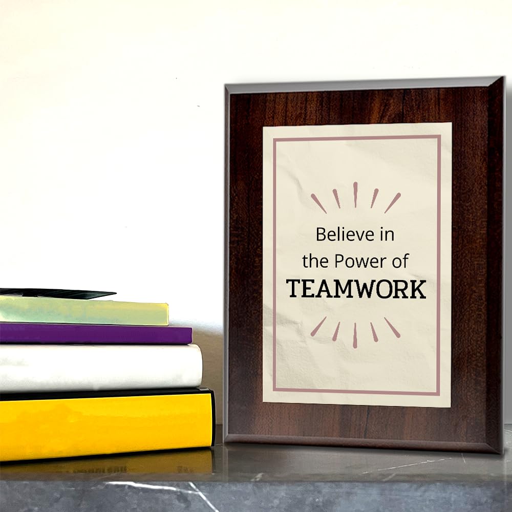 Believe in the Power of Teamwork Decorative Wall Plaque With Easel Acrylic Stand | Motivational Decor