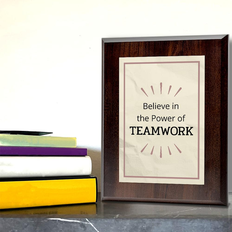 Believe in the Power of Teamwork Decorative Wall Plaque With Easel Acrylic Stand | Motivational Decor