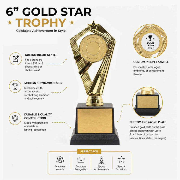 Laurel Wreath Custom Insert Trophy Awards (Olive, Palm, Wreath) - Engraved
