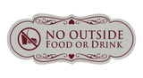 Designer No Outside Food or Drink Sign