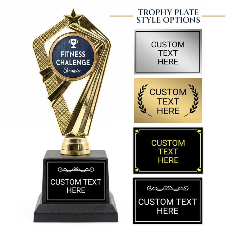Fitness Challenge Trophy Awards (Step, Personal Best, Champion) - Engraved