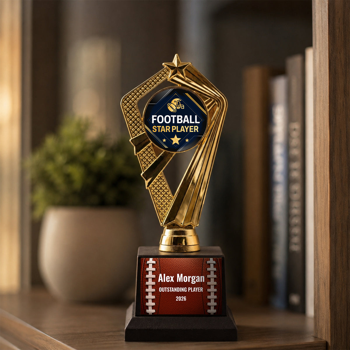 All Quality Football Star Player Trophy, Custom Engraved — Personalized Youth Football Award, MVP & Standout Player Gift