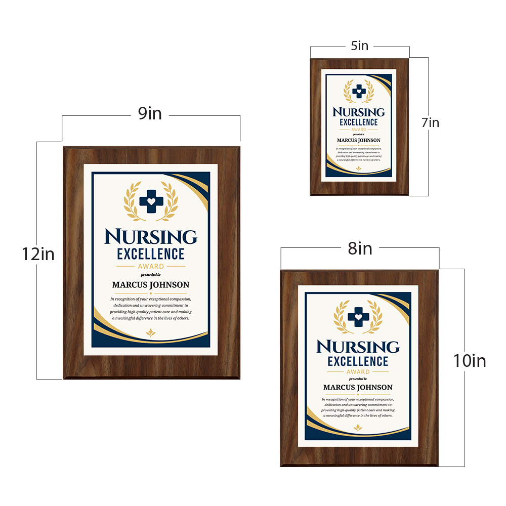 Nursing Excellence Award Personalized Wall Plaque With Easel Acrylic Stand | Professional/Industry Recognition Award Plaques