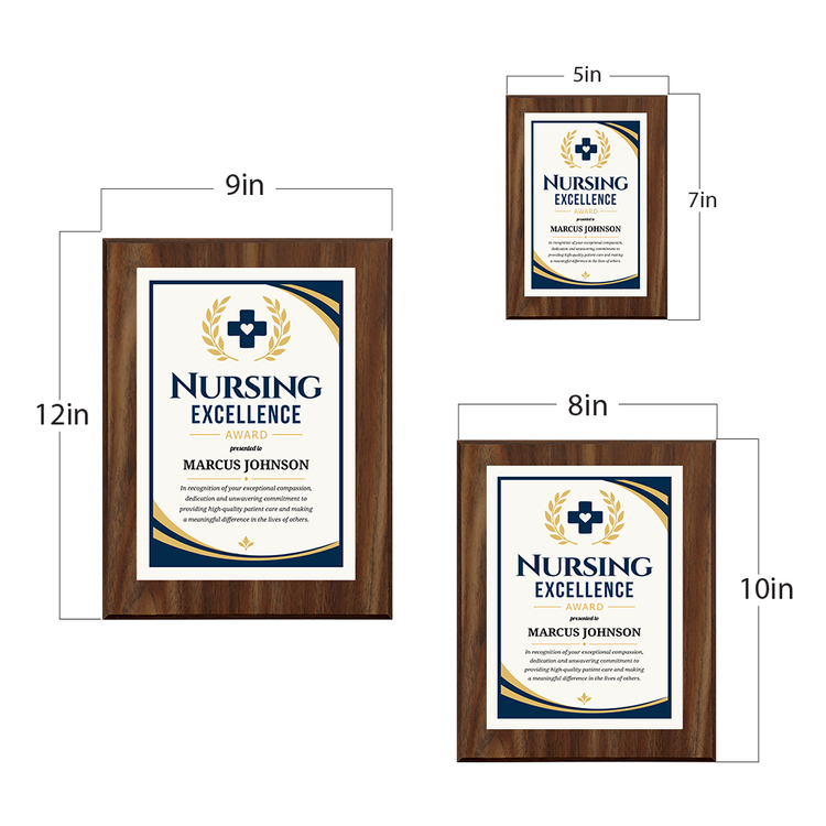 Nursing Excellence Award Personalized Wall Plaque With Easel Acrylic Stand | Professional/Industry Recognition Award Plaques