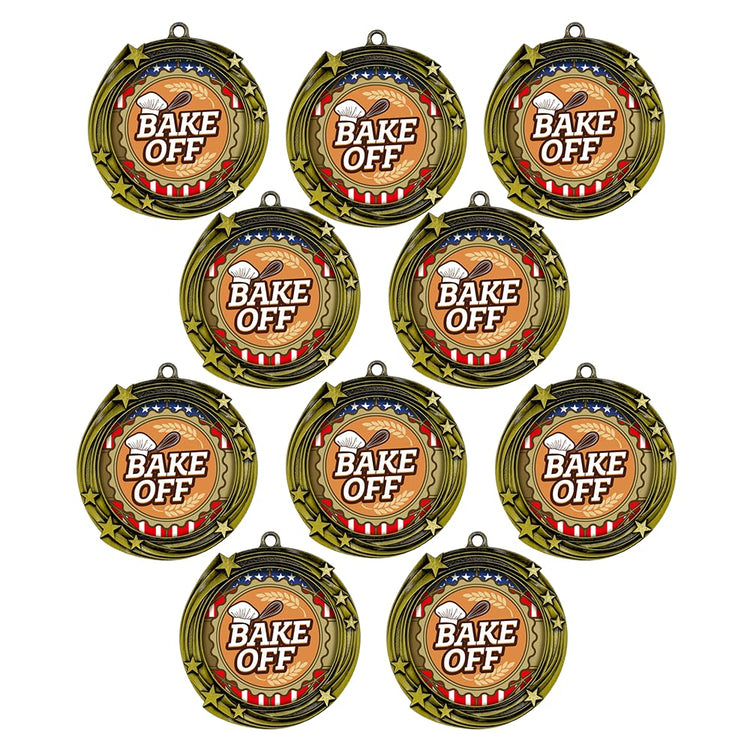 All Quality Stars Design Bake Off Medal | Competition Metal Medal - 1st, 2nd, 3rd Place