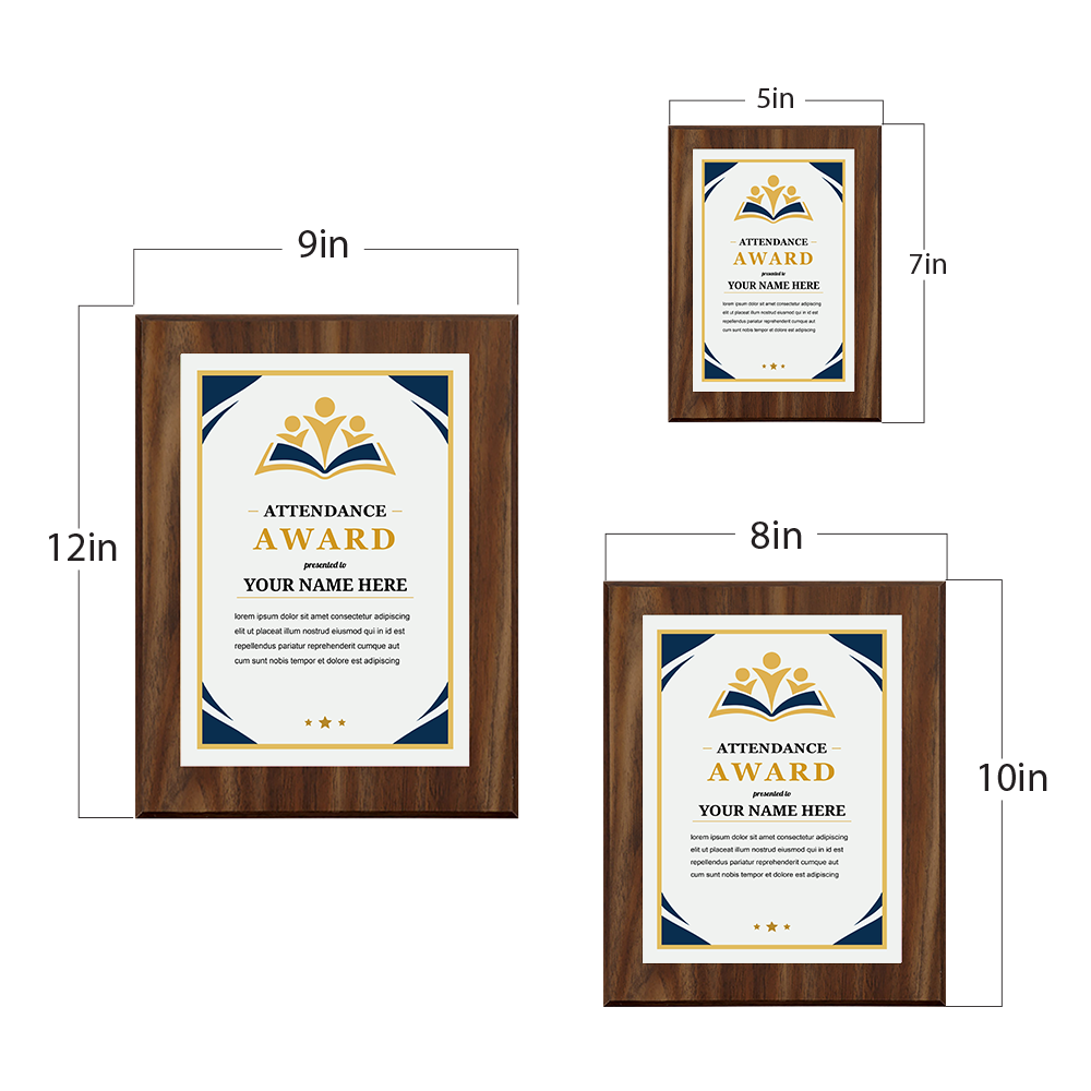 Attendance Award' Award Personalized Wall Plaque With Easel Acrylic Stand | Education Recognition School Award Plaques
