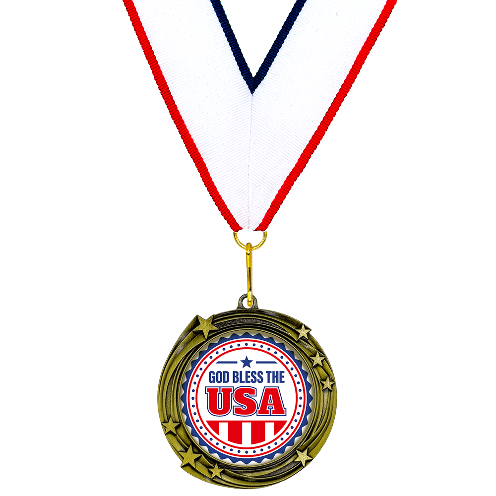 USA High Relief Metal Medals | Patriotic Awards and America Pride (3 Pack)